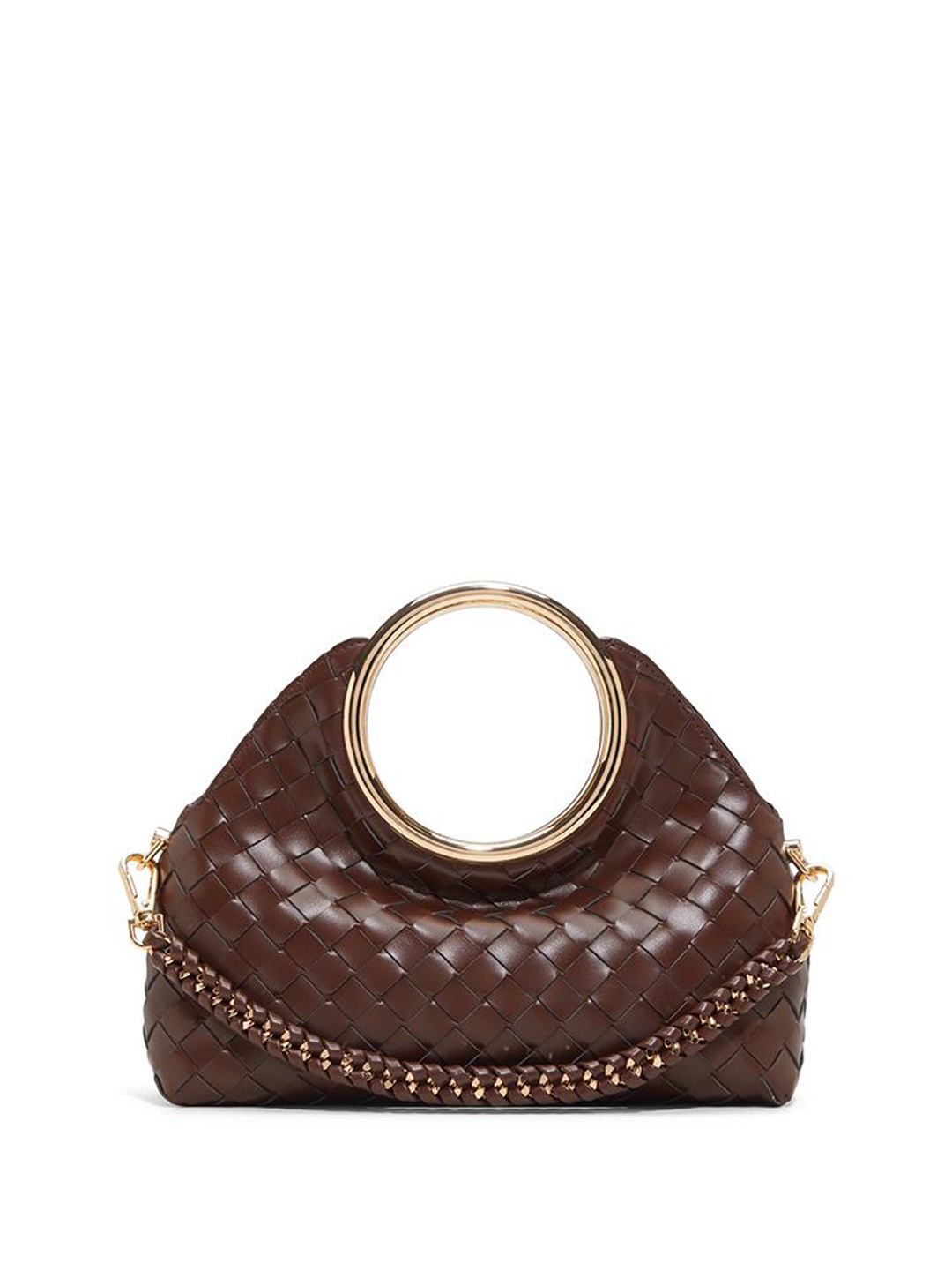 

ALDO Women Textured Structured Handheld Bag, Brown