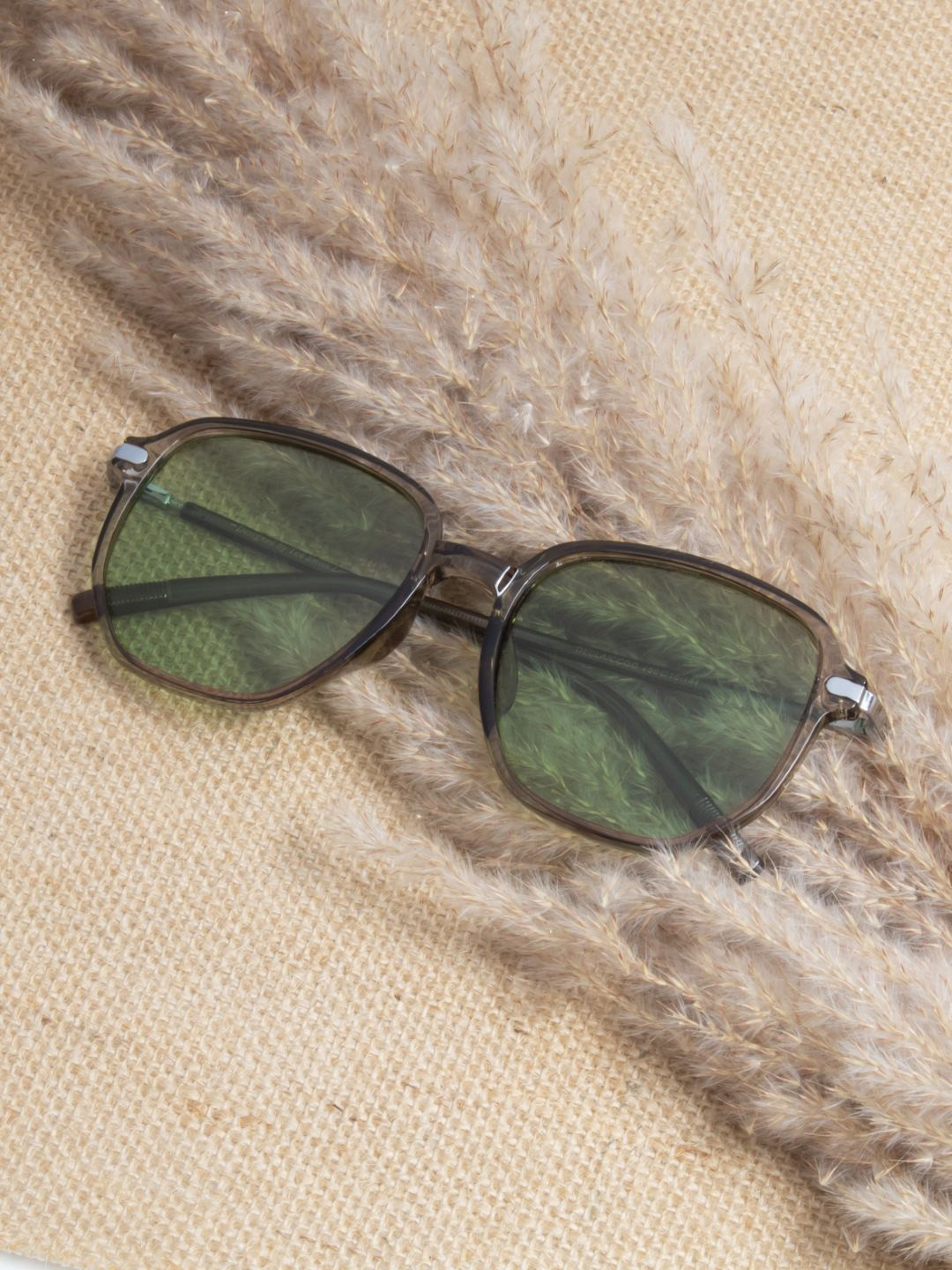 

Ted Smith Unisex Square Sunglasses with Polarised and UV Protected Lens SUN-DELLA_CCGG, Green