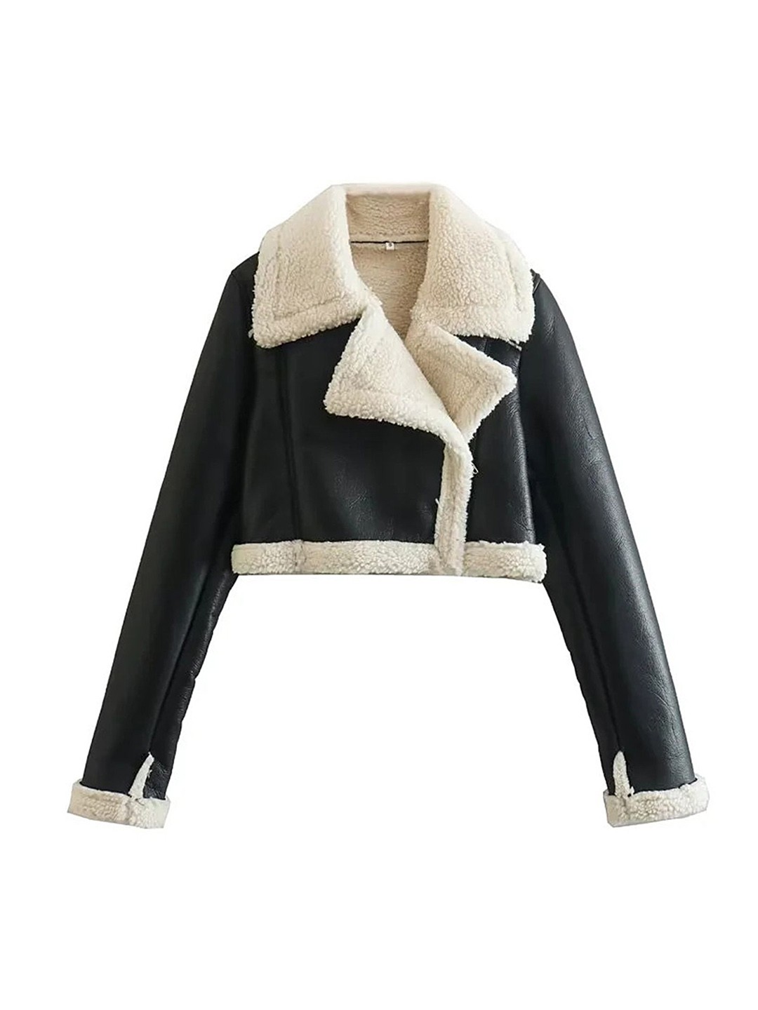 

LULU & SKY Women Striped Crop Tailored Jacket with Embroidered, Black