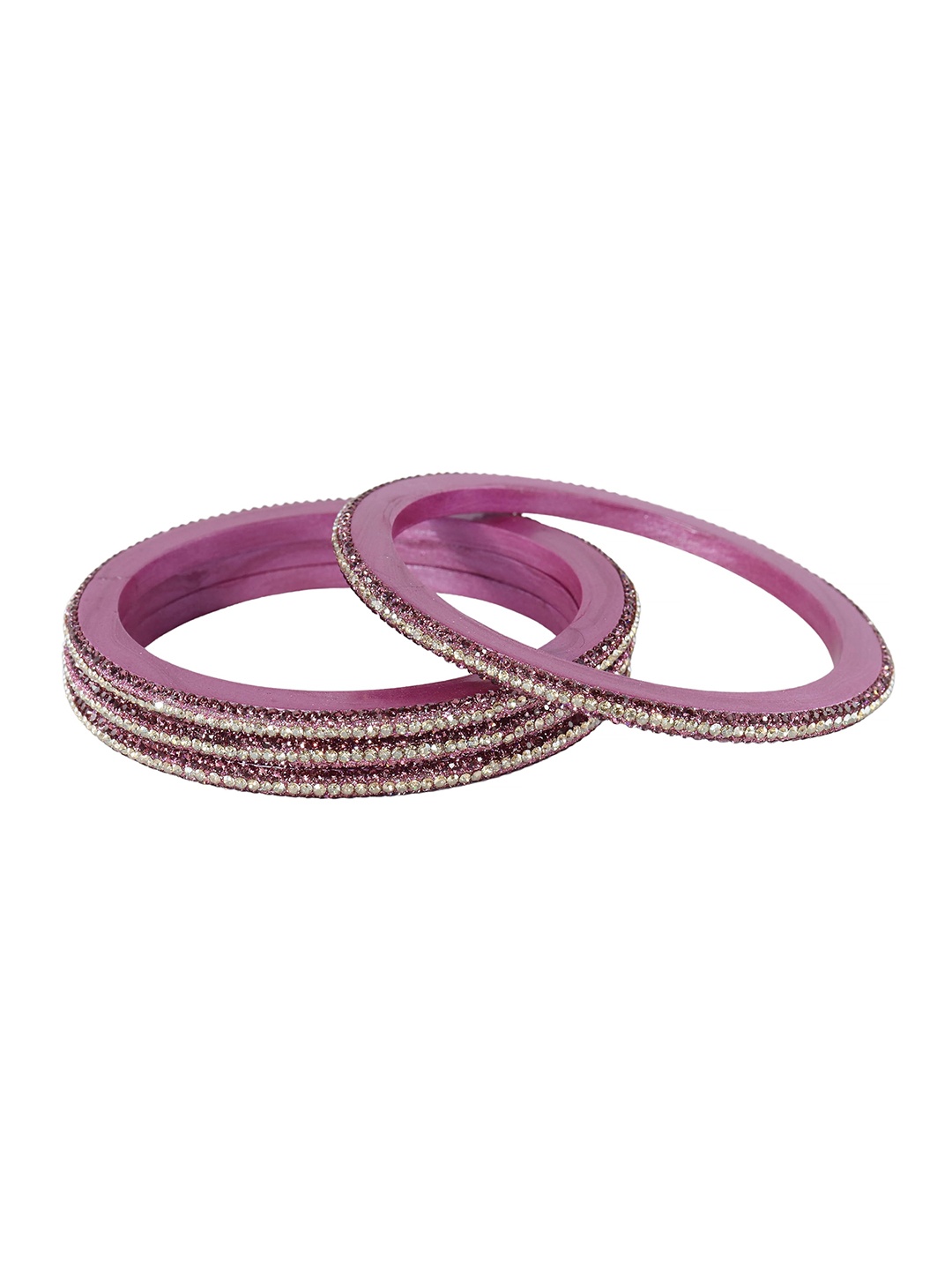 

ZULKA Set of 4 Traditional Zircon Diamond Stone Bangles, Rose