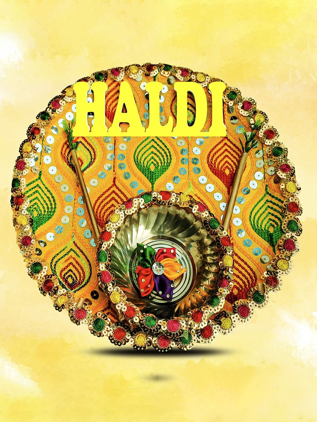 

ME & YOU Yellow & Green Stainless Steel Haldi Ceremony Thali