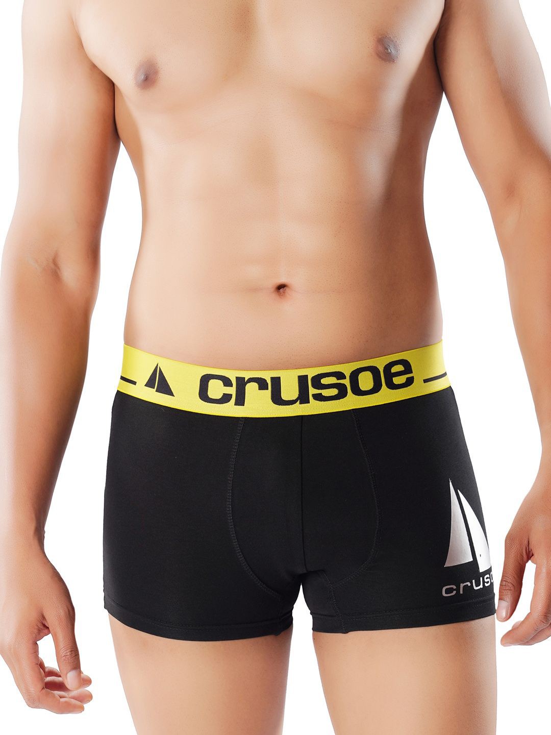 

Crusoe Men Antimicrobial Cotton Trunks CRU-1013-211, Black
