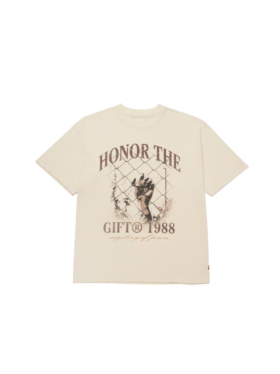 

Honor The Gift Men Graphic Printed Round Neck Cotton T-shirt, Cream
