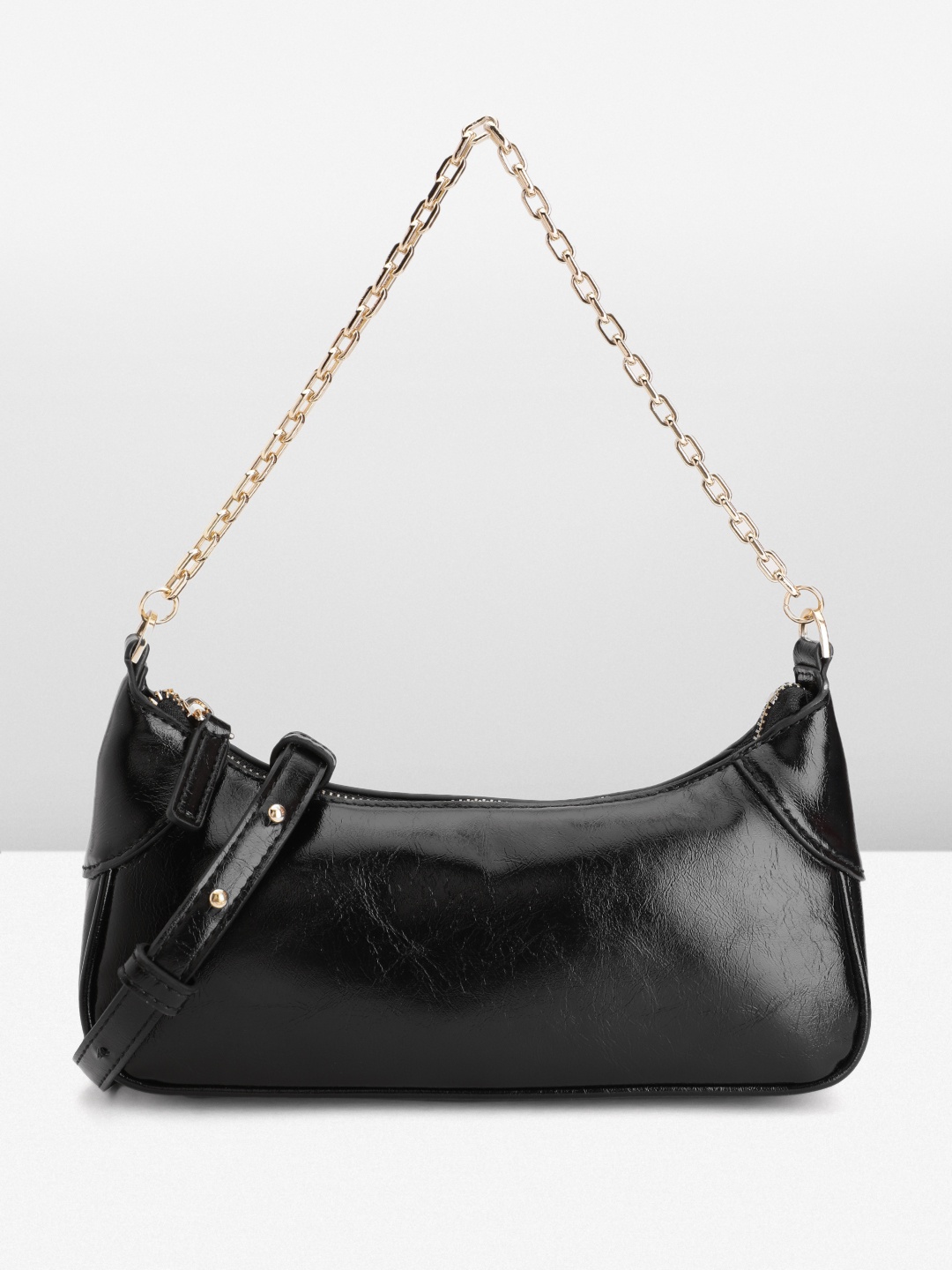 

MANGO Faux Leather Structured Shoulder Bag, Black