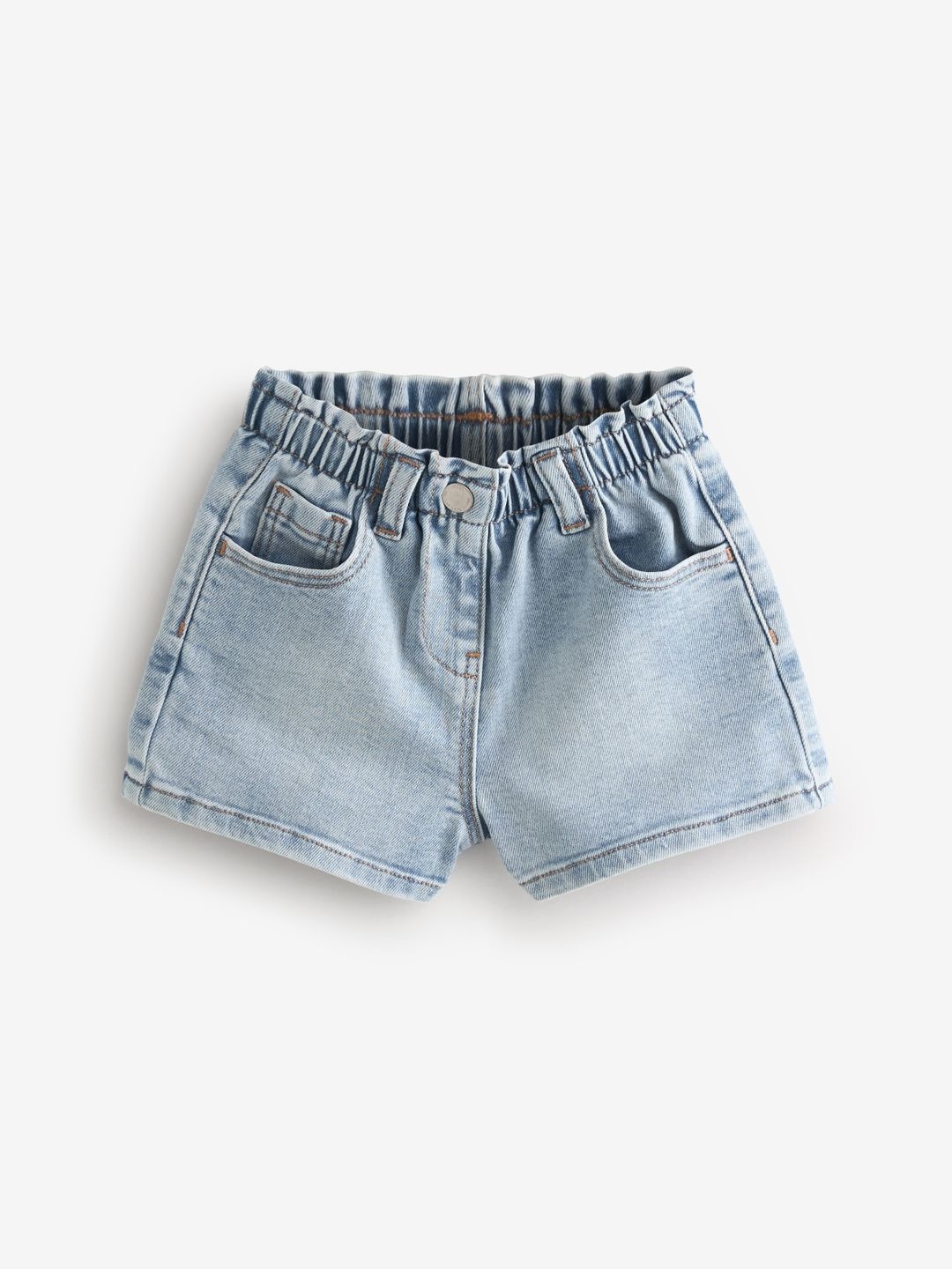 

NEXT Girls Light wash MOM Shorts, Blue