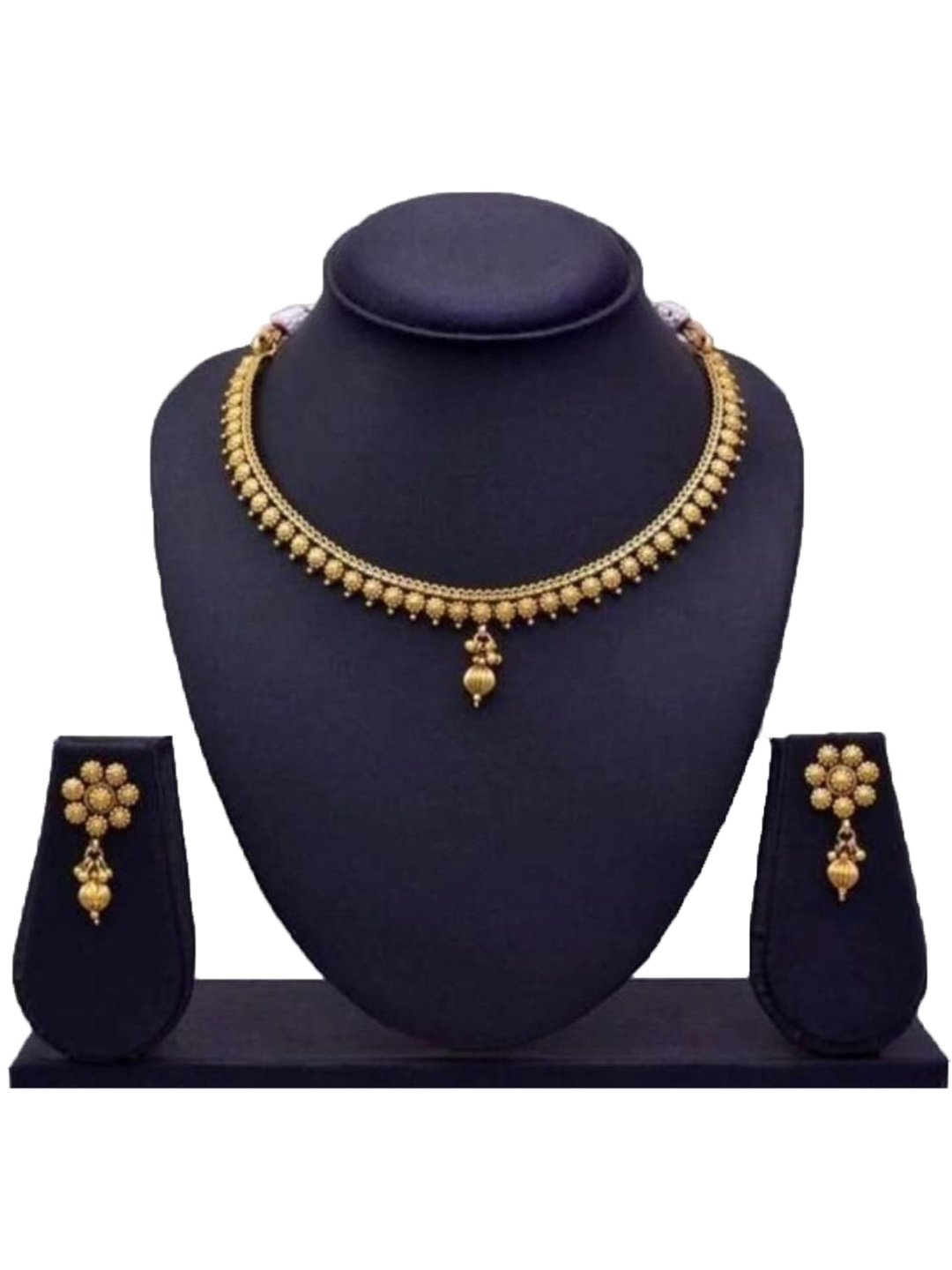 

Gyaan Jewels Beaded Necklace & Earrings, Gold