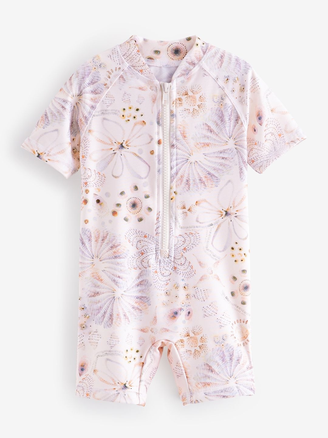 

NEXT Girls Floral Sunsafe Swimsuit, Beige