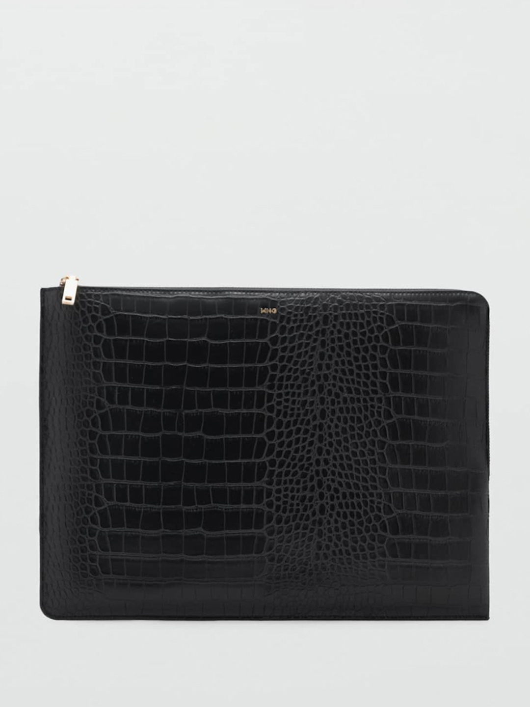 

MANGO Women Croc-Effect Textured 17 Inch Laptop Sleeve, Black