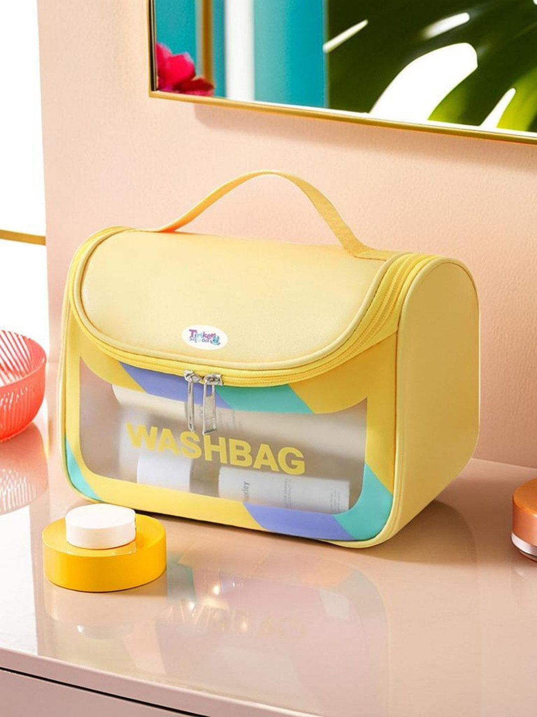 

Tinker Squad Unisex Printed Makeup Organizer Compact Pouch Travel Accessory, Yellow
