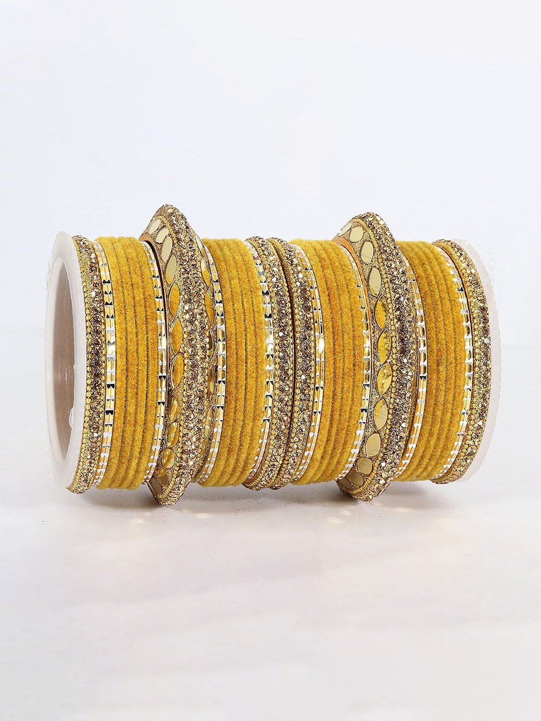 

ZULKA Set of 30 Gold Plated Metal Bangles, Magenta