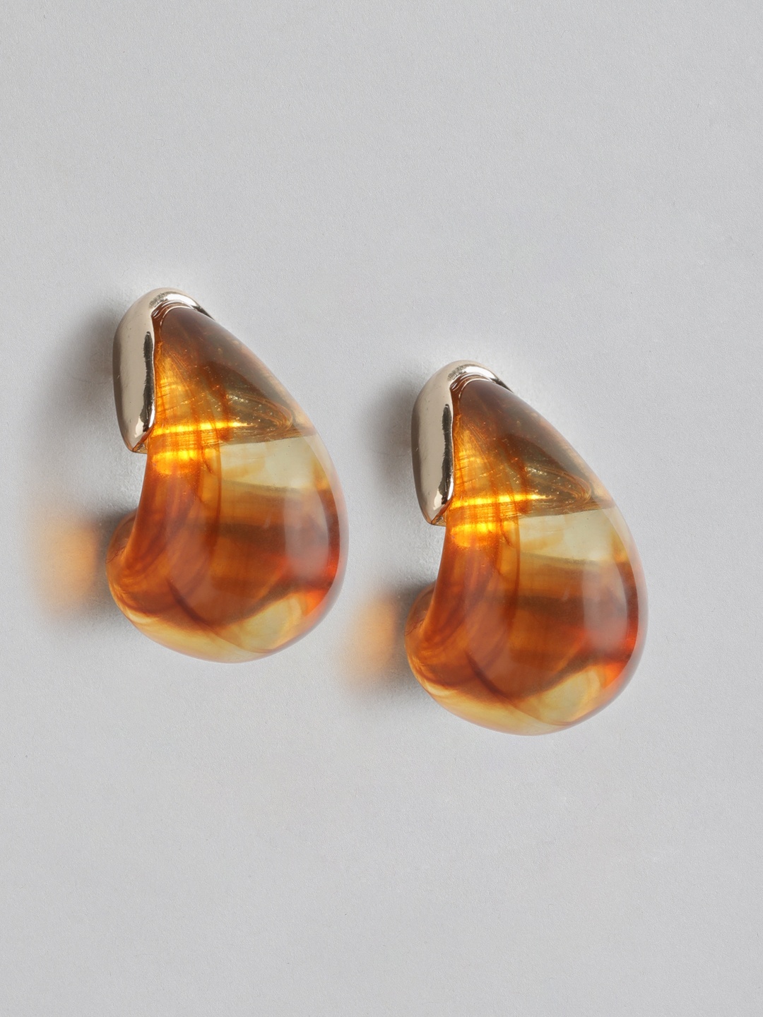 

Forever New Gold Plated Teardrop Shaped Half Hoop Earrings, Multi