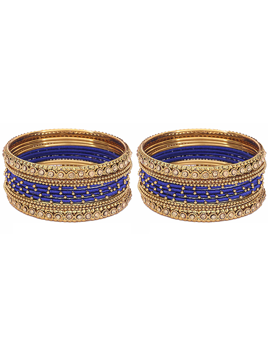 

ZULKA Set of 28 Metal With Zircon Gemstone Studded Traditional Bangle, Green