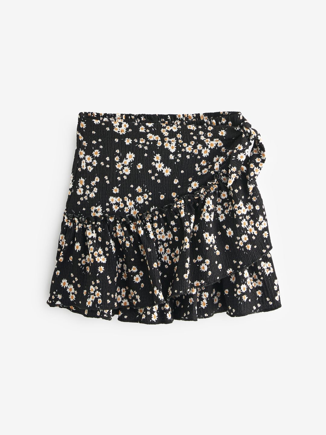 

NEXT Girls Wrap Ditsy Floral Skirt, Black