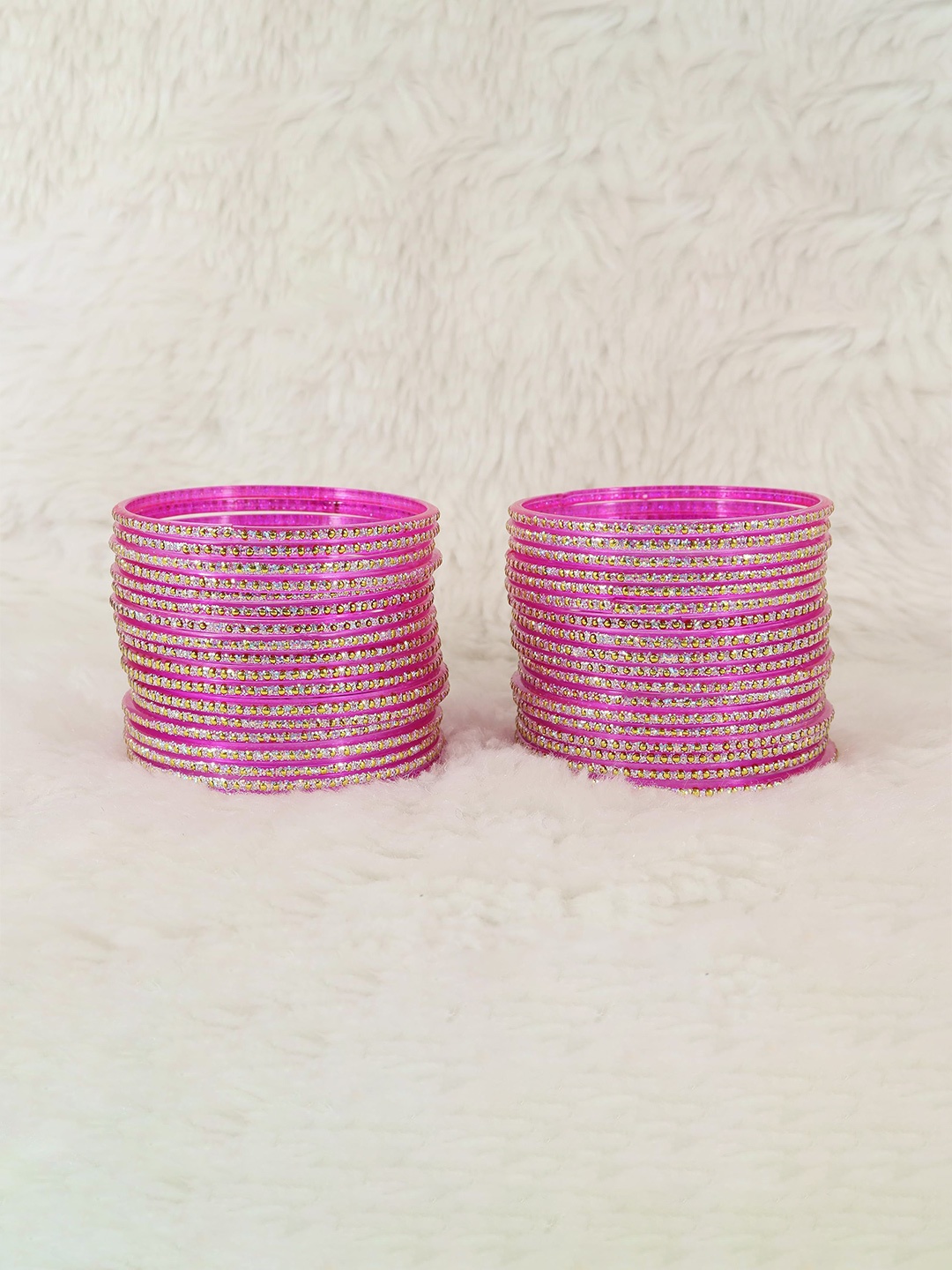 

ZULKA Set of 36 Polka Dots Bangles, Pink