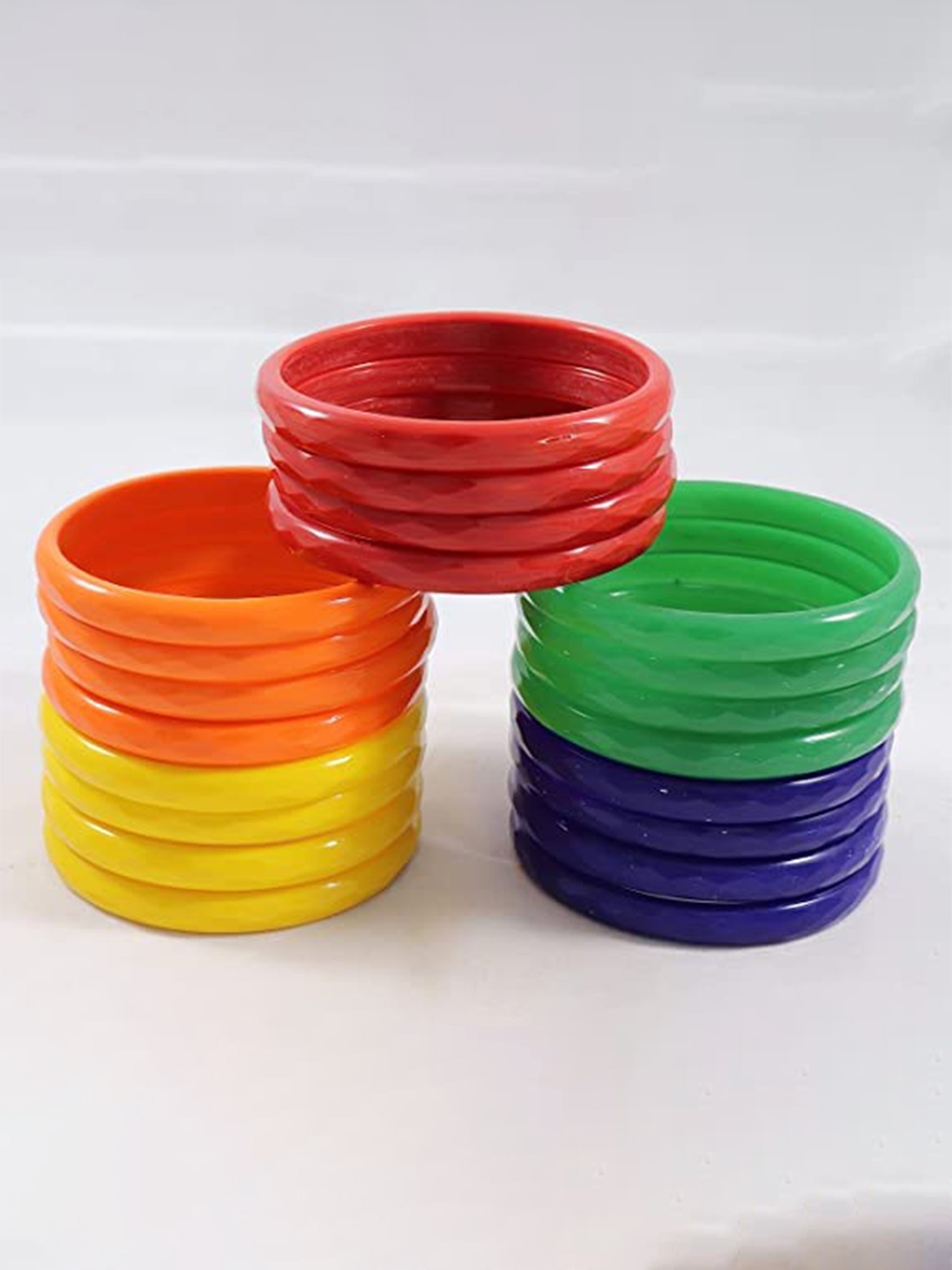 

ZULKA Set of 144 12 Colour Glass Velvet Bangles, Multi