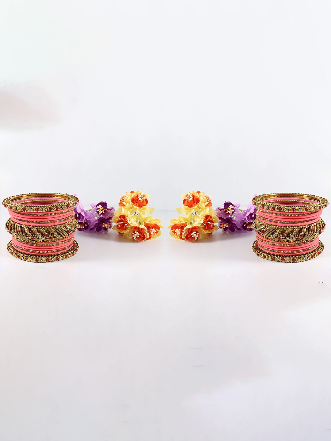 

ZULKA Set of 30 Alloy and Zircon Gemstone Bangle, Pink