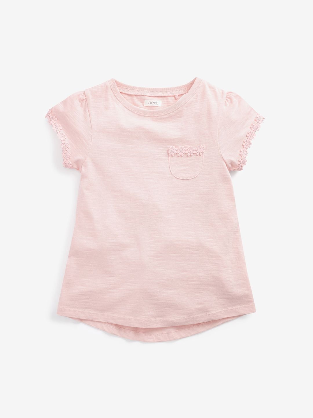 

NEXT Girls Pure Cotton T-shirt with Pocket, Pink