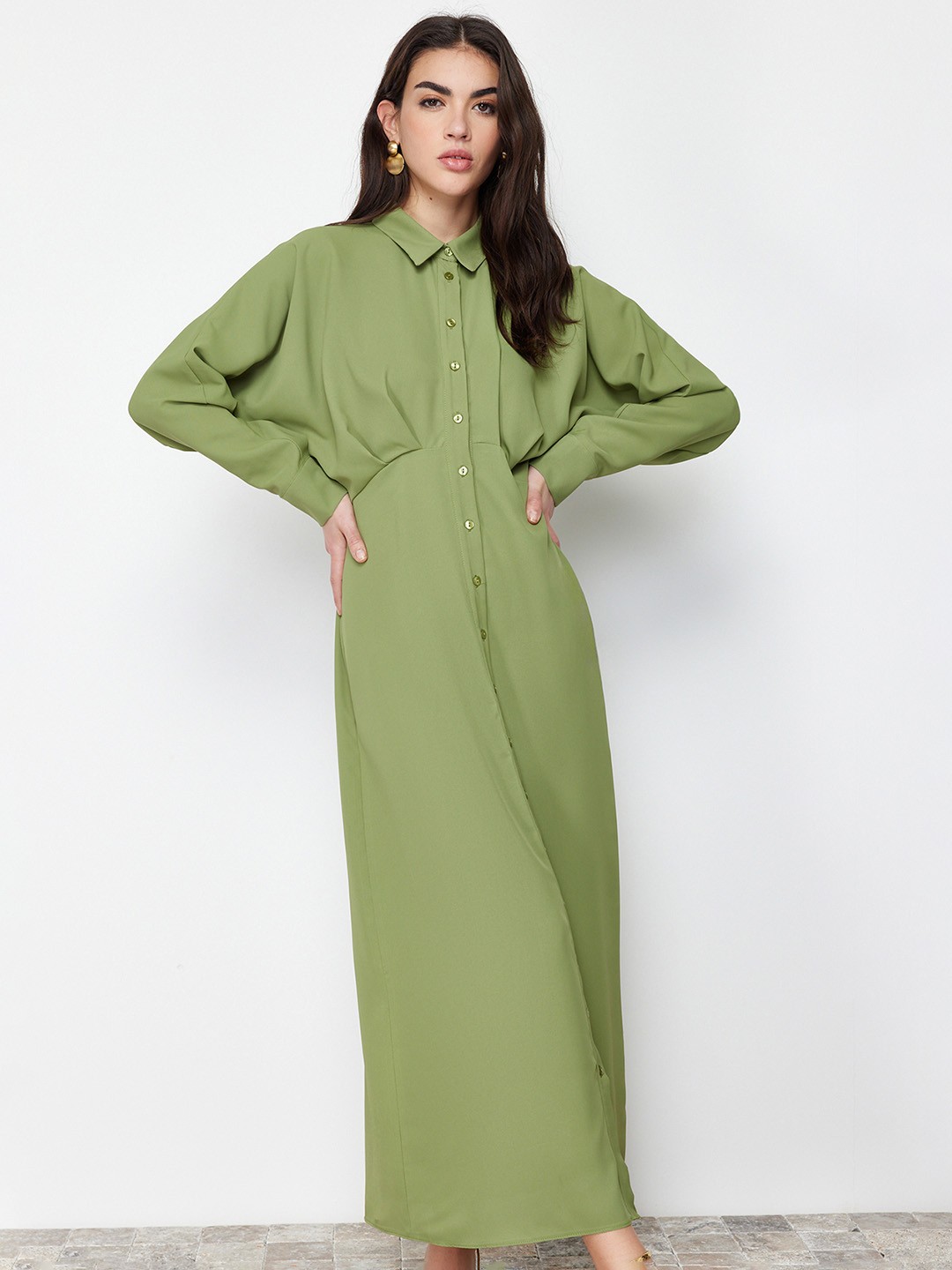 

Trendyol Shirt Maxi Dress, Olive