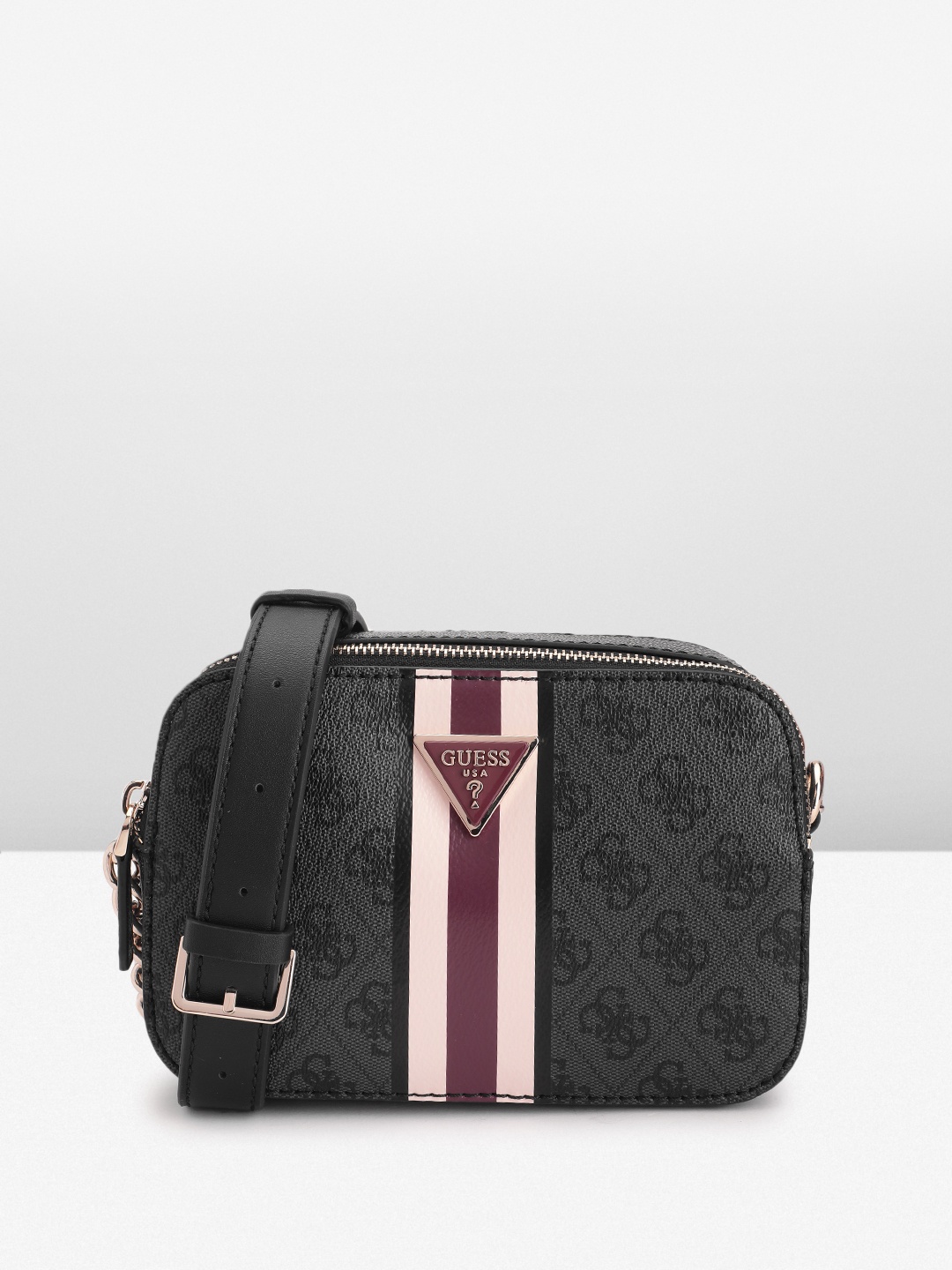 

GUESS Women Brand Logo Printed Crossbody Bag, Grey