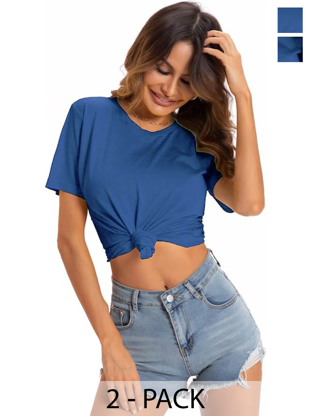 

Diving Deep Women Pack Of 2 Dri-Blend Solid T-shirt, Blue