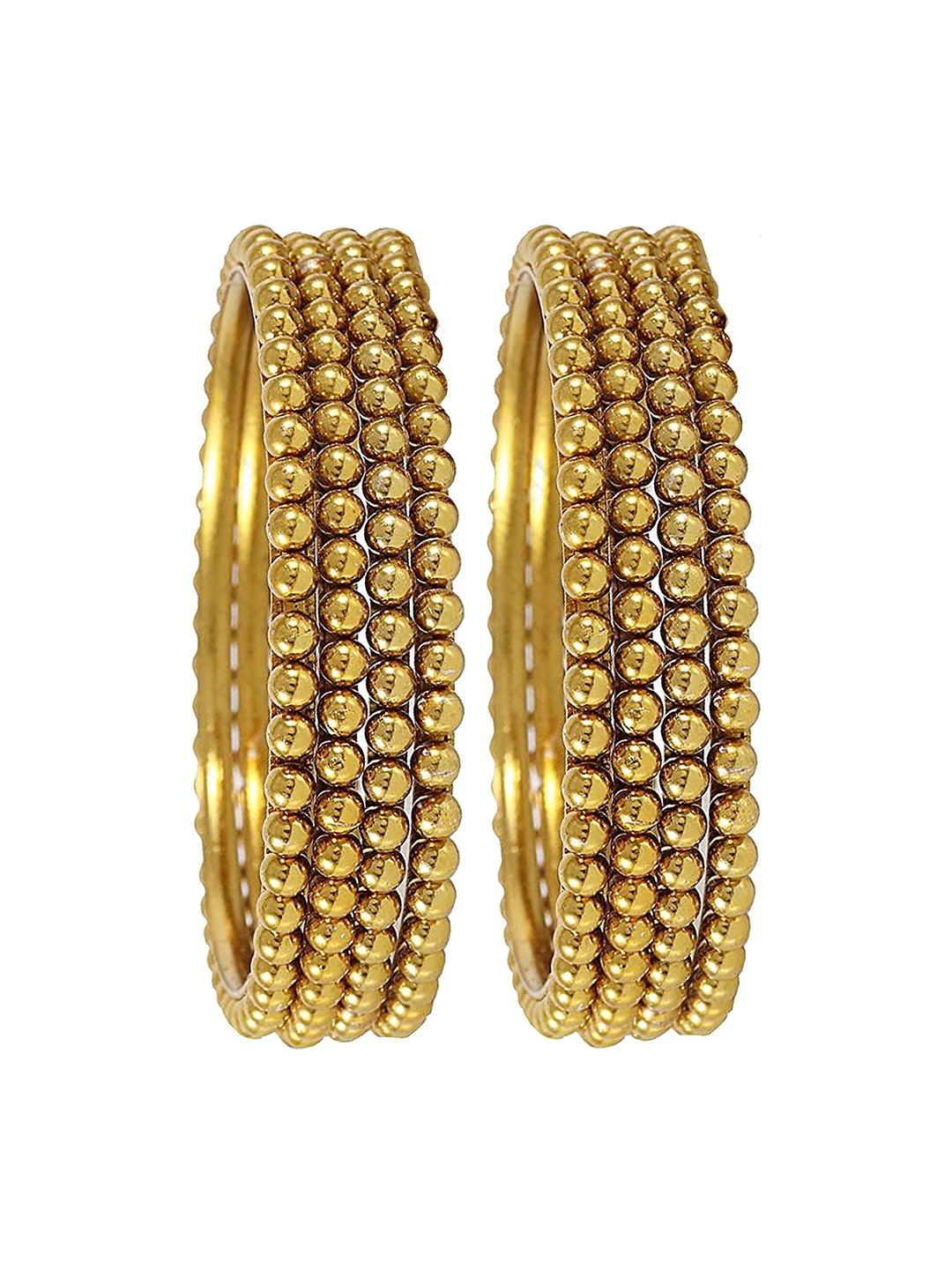 

ZULKA Set of 12 Gold Plated Metal with Ball Chain Linked Bangles