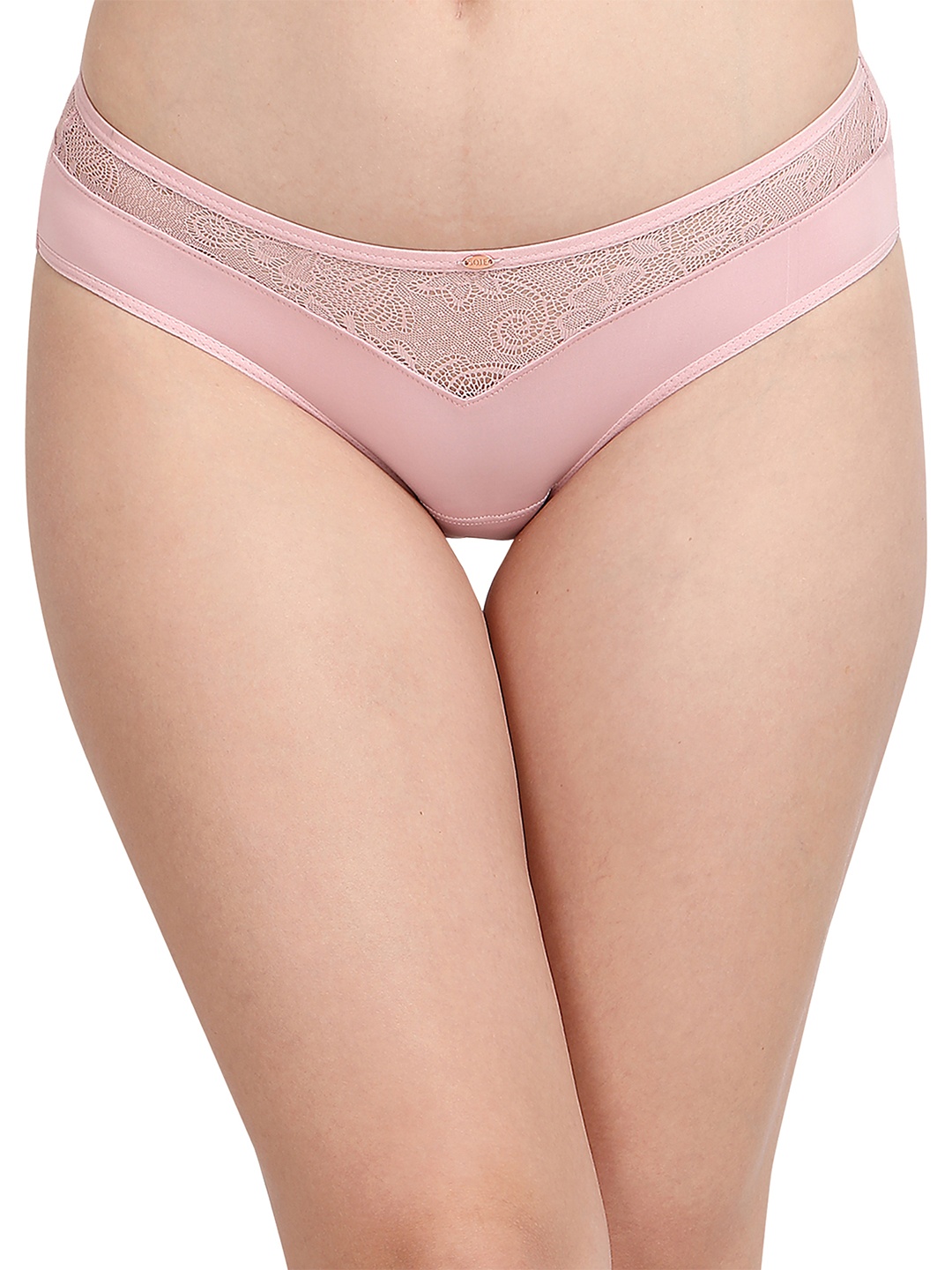 

Soie Women Low-Rise Medium Coverage Lacy Brief, Pink