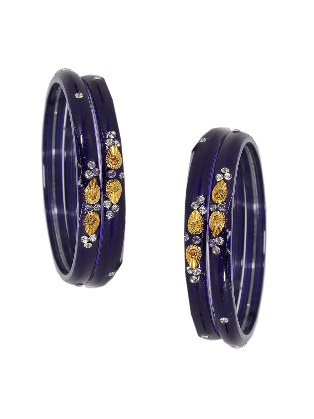 

ZULKA Set Of 24 Bangles Non Precious Metal and Silk Thread Latkan Bangle, Magenta