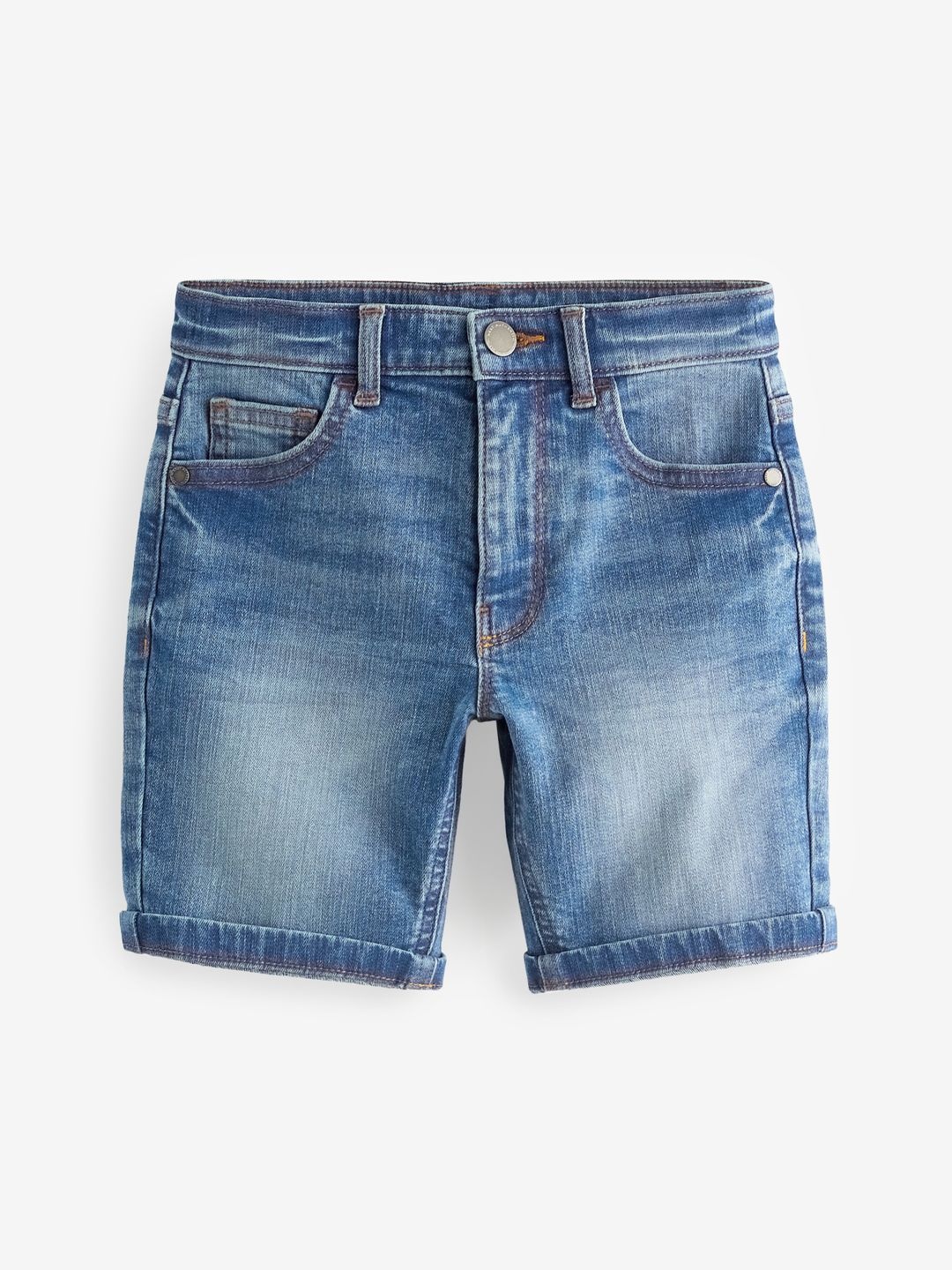 

NEXT Boys Washed Cotton Denim Shorts, Blue