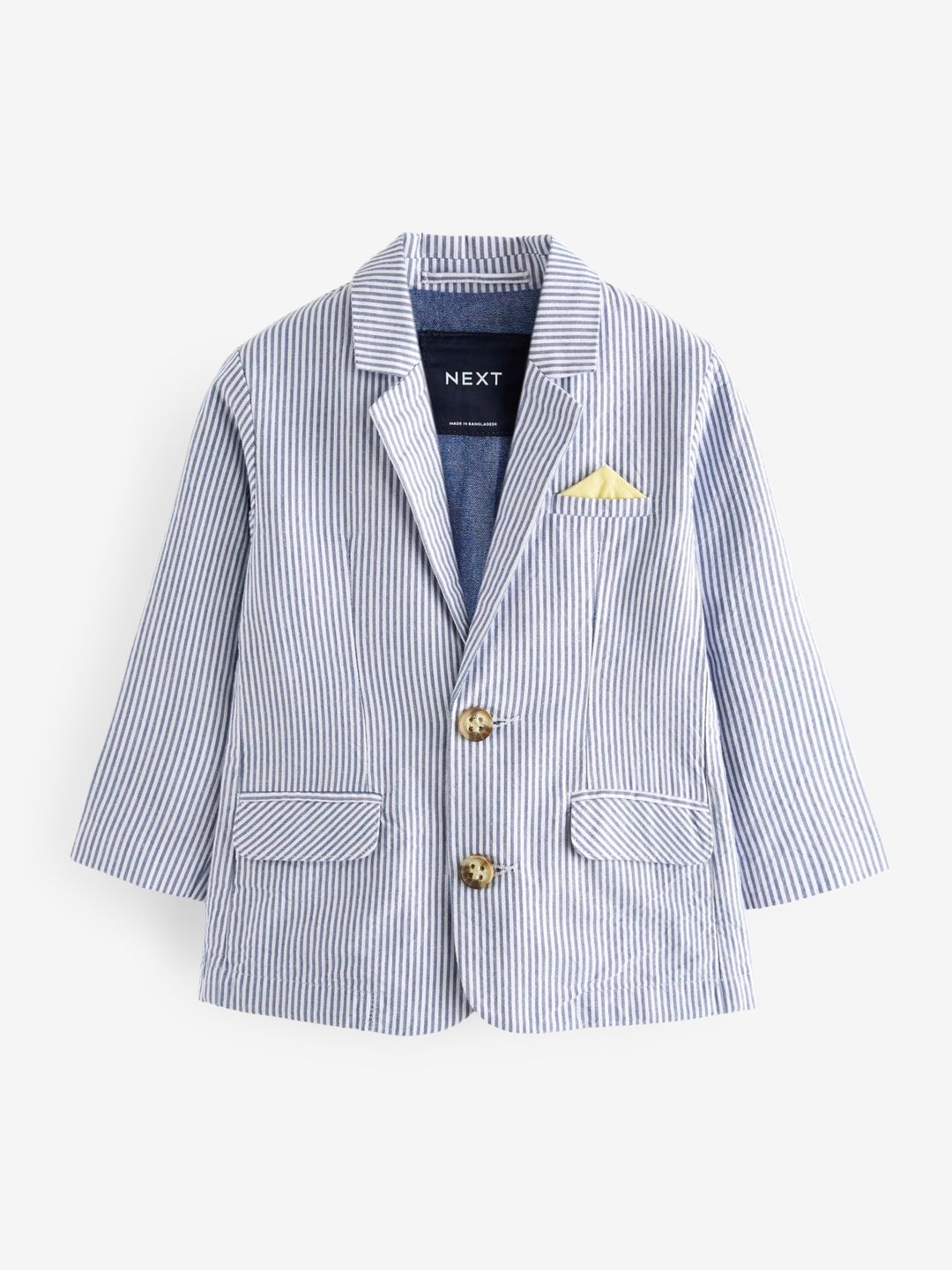 

NEXT Boys Striped Single-Breasted Blazer, Blue