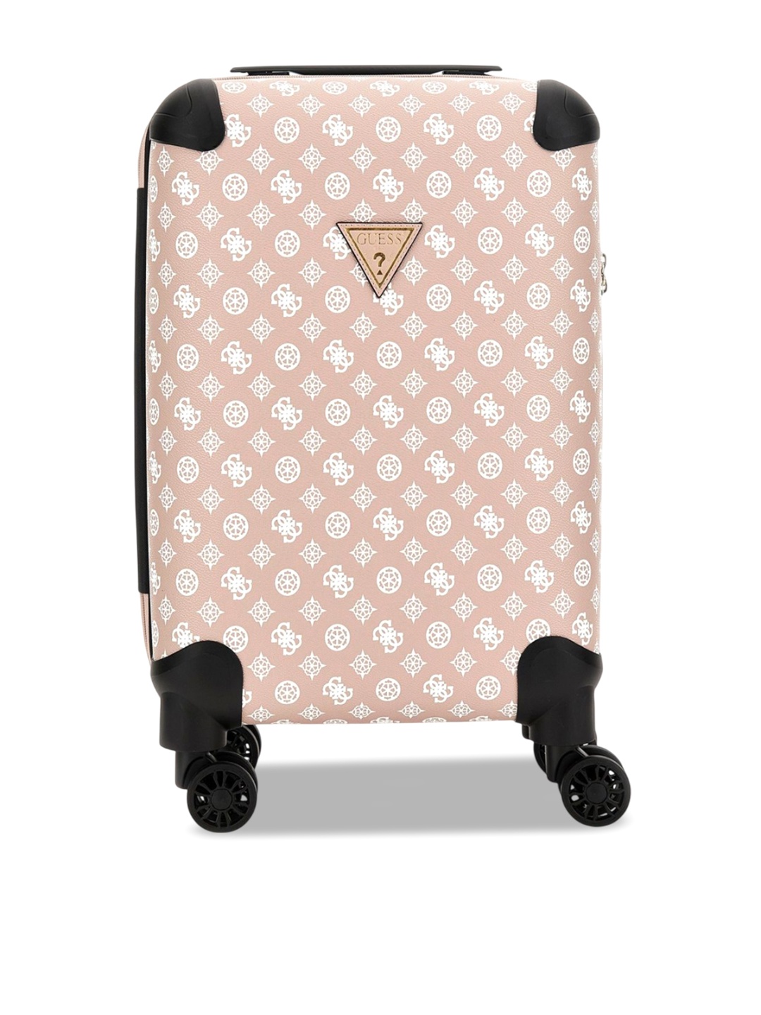 

GUESS Women Printed Hard-Sided Medium Trolley Suitcase, Beige