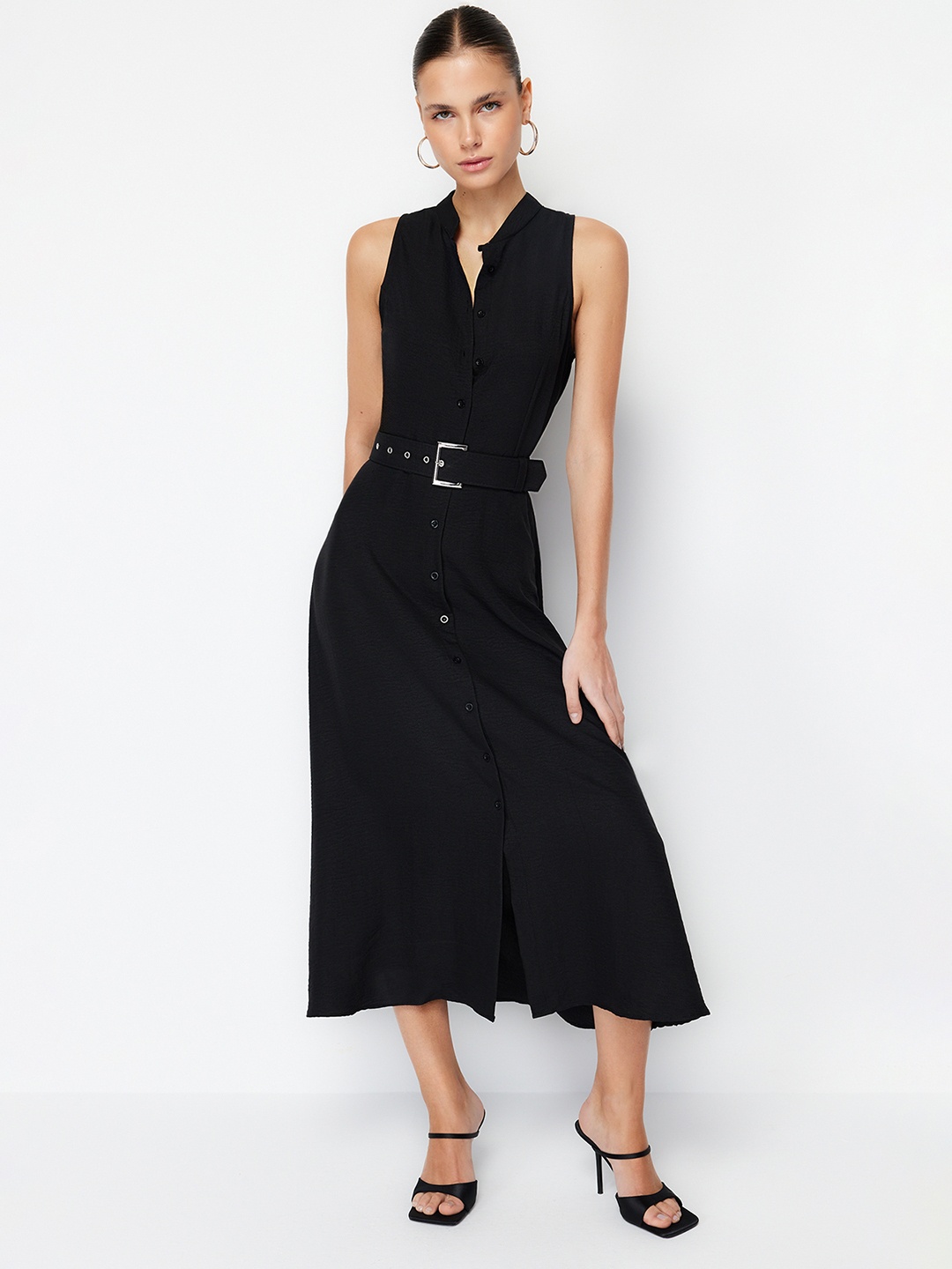 

Trendyol Shirt Midi Dress, Black