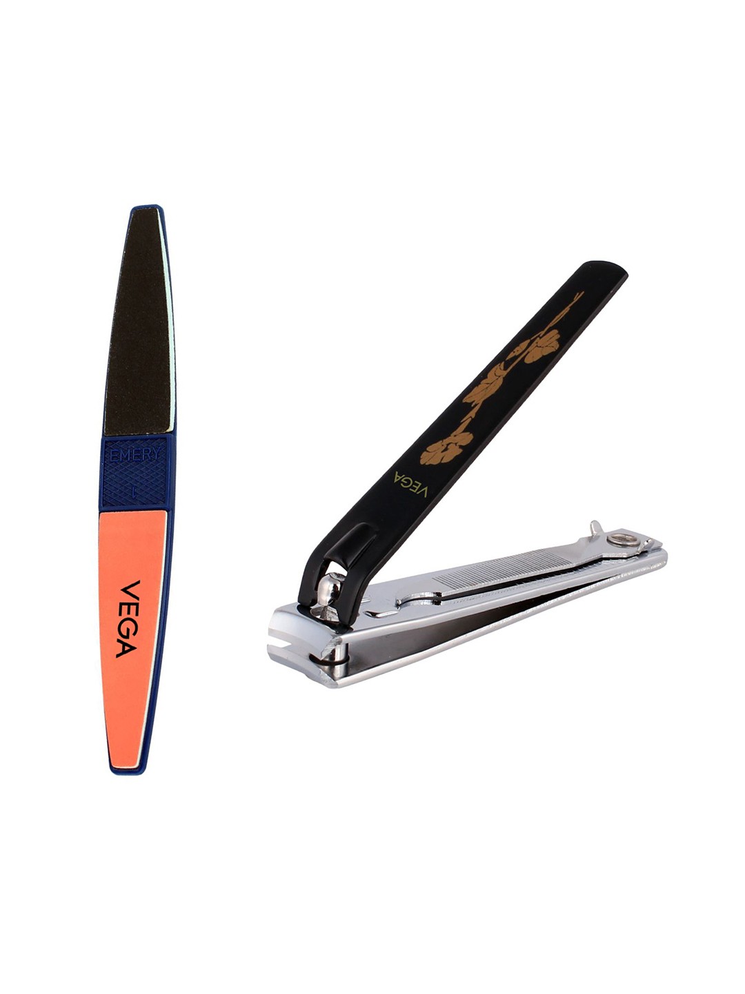 

VEGA Set of 2 Large Nail Clipper & Nail Buffer, Black