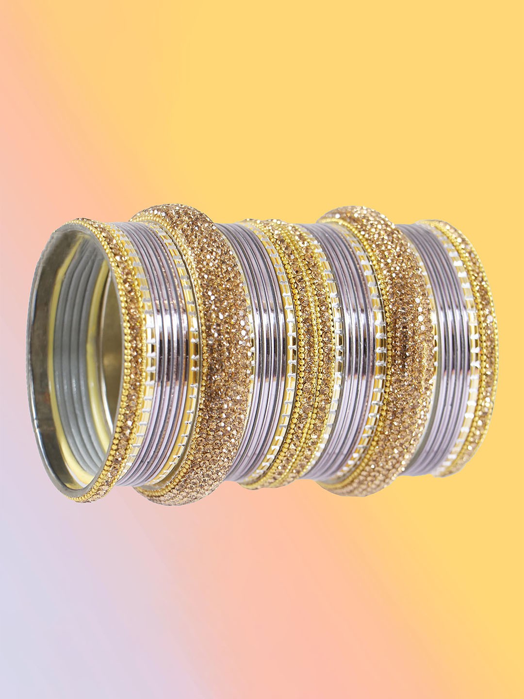 

ZULKA Set of 30 Non-Precious Metal Base Metal with Zircon Gemstone Studded and Linked with Ball Chain, Orange