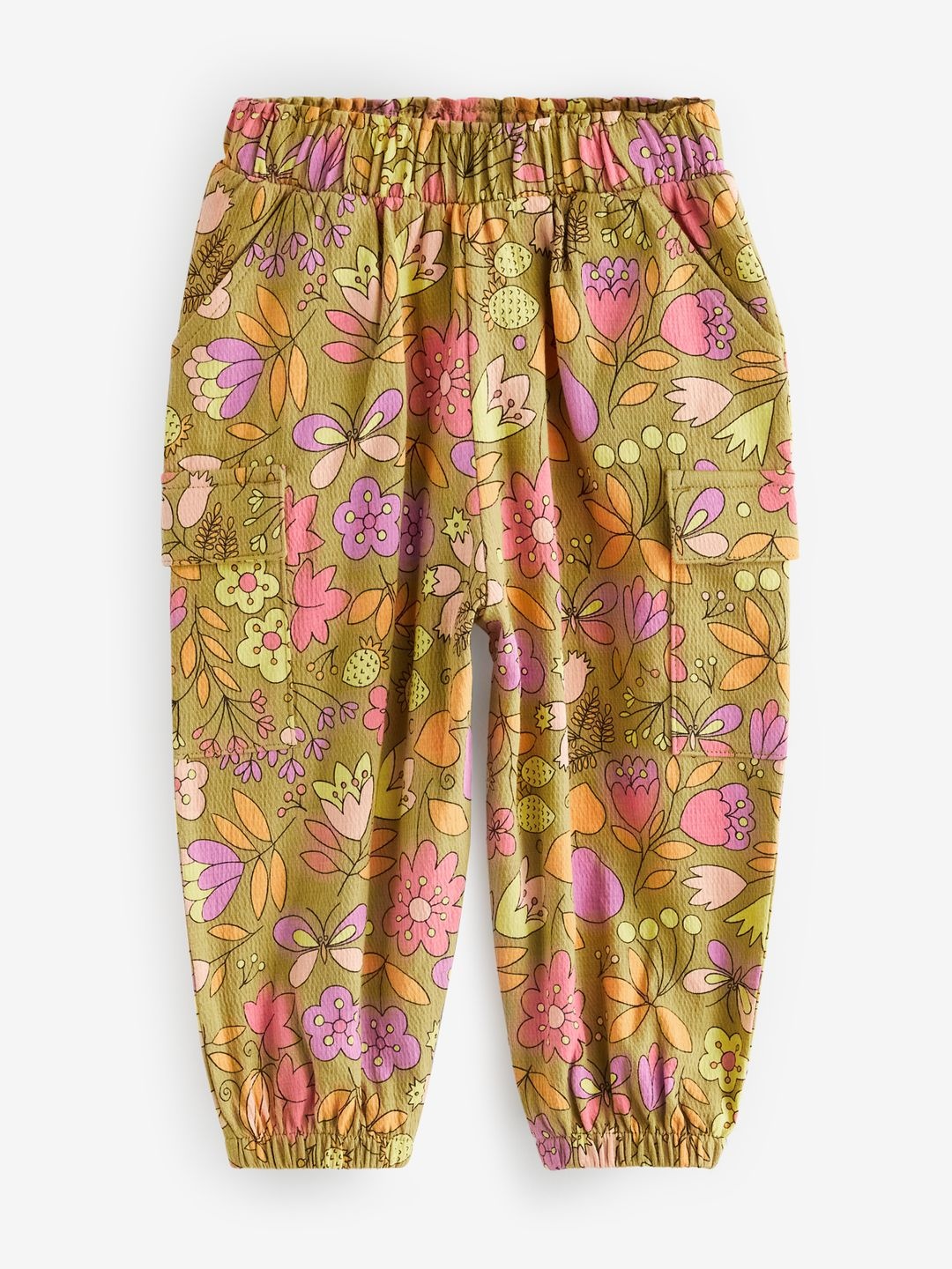 

NEXT Girls Tropical Printed Cargo Trousers, Green