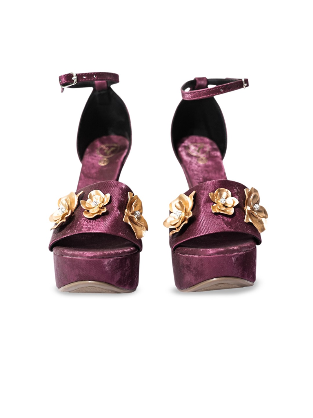 

Sana K Luxurious Footwear Women Embellished Party Stiletto Sandals with Buckles, Maroon