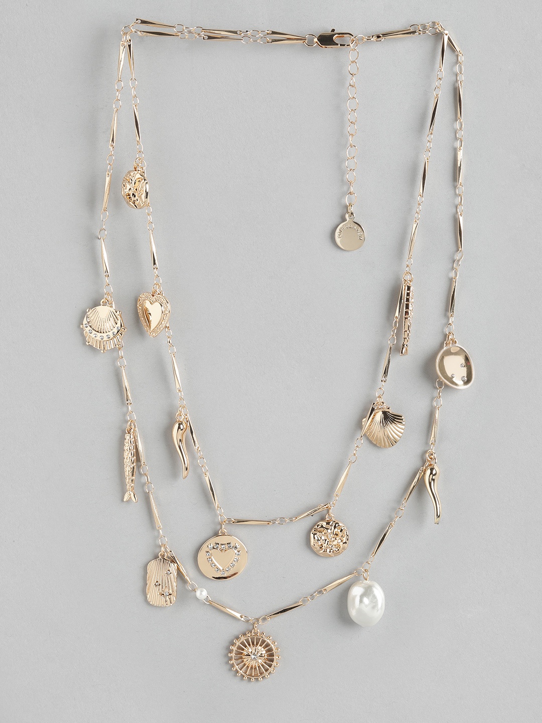 

Forever New Gold-Plated Beaded Charm Layered Necklace