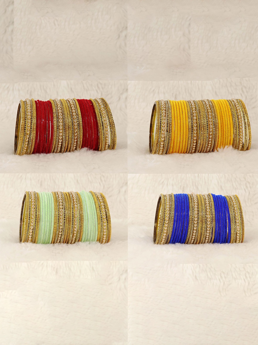 

ZULKA Set of 16 Plain Glass Bangles | Glass Kada, Multi