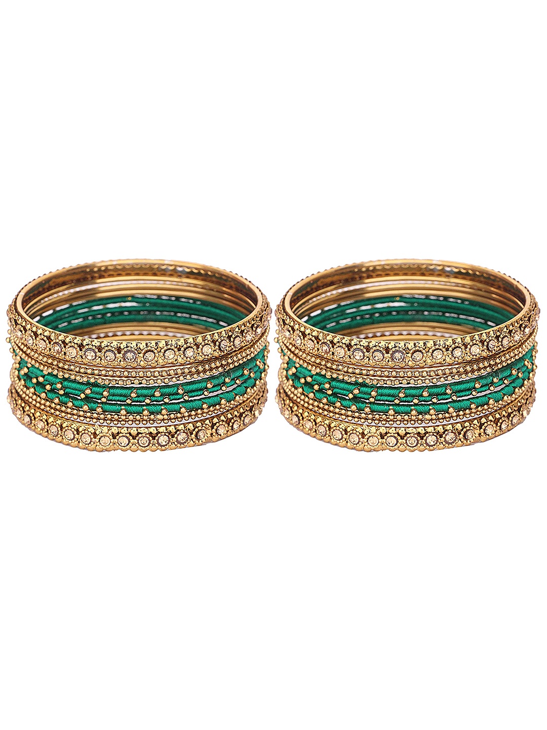 

ZULKA Set of 8 Glass with Diamond Engraved Pattern Bangles Kadaa, Red
