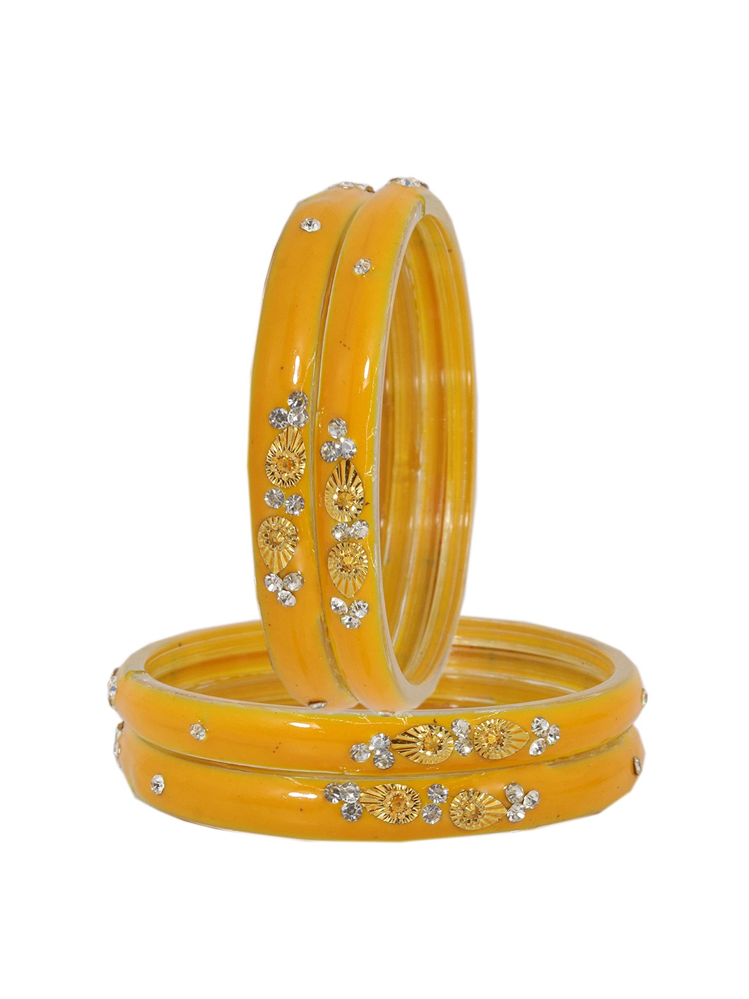 

ZULKA Set Of 24 Bangles with Latkan, Orange