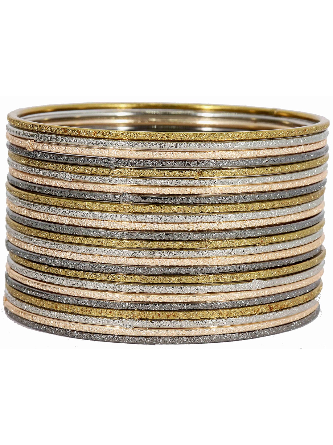 

ZULKA Set Of 24 Plain Glass Bangles, Multi