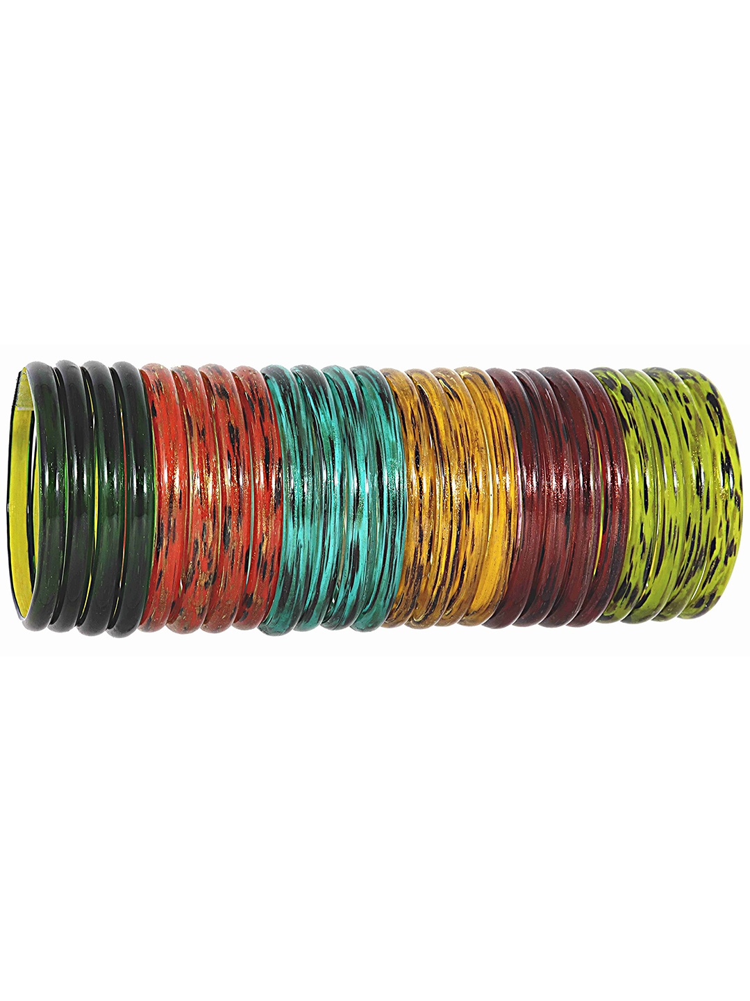 

ZULKA Set of 12 Glossy Finish Acrylic Bangles, Multi