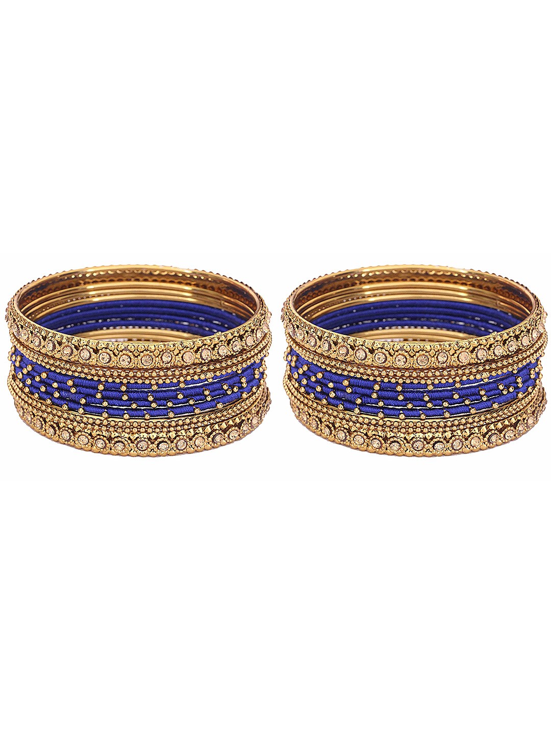 

ZULKA Set of 28 Metal With Zircon Gemstone Studded Traditional Bangle, Pink