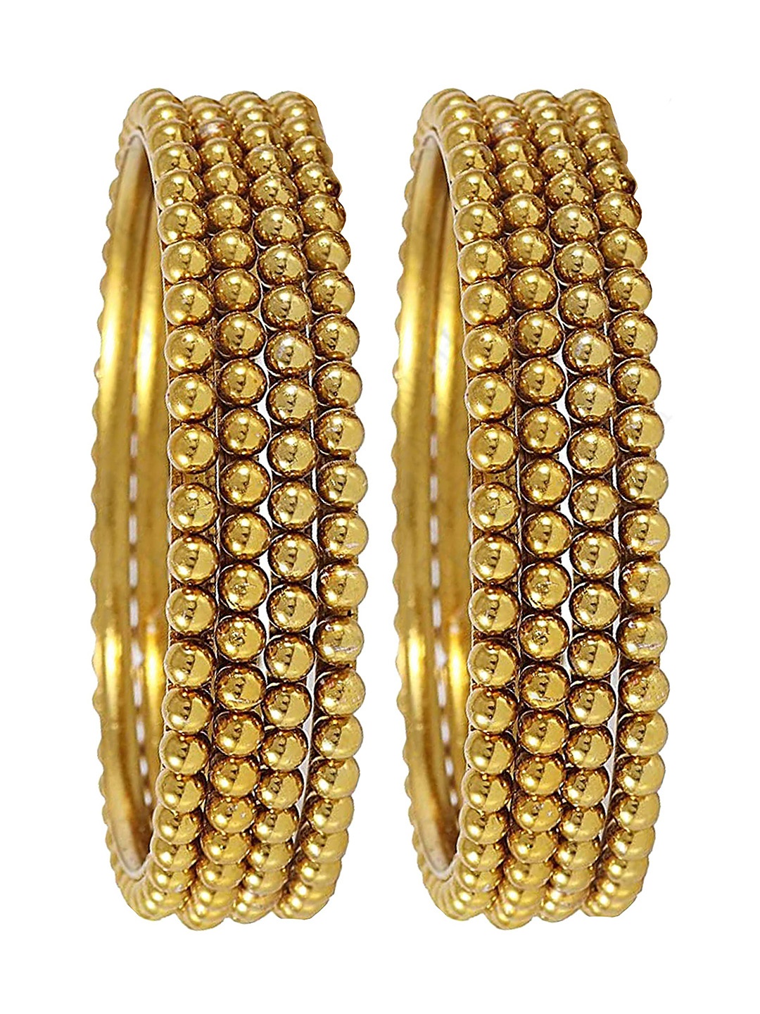 

ZULKA Set of 12 Gold Plated Metal Bangles with BallChain Linked