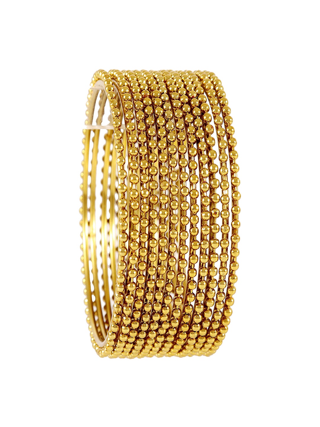 

ZULKA Set Of 2 Premium Diamond Cut Pattern Glass Kada Bangle, Gold