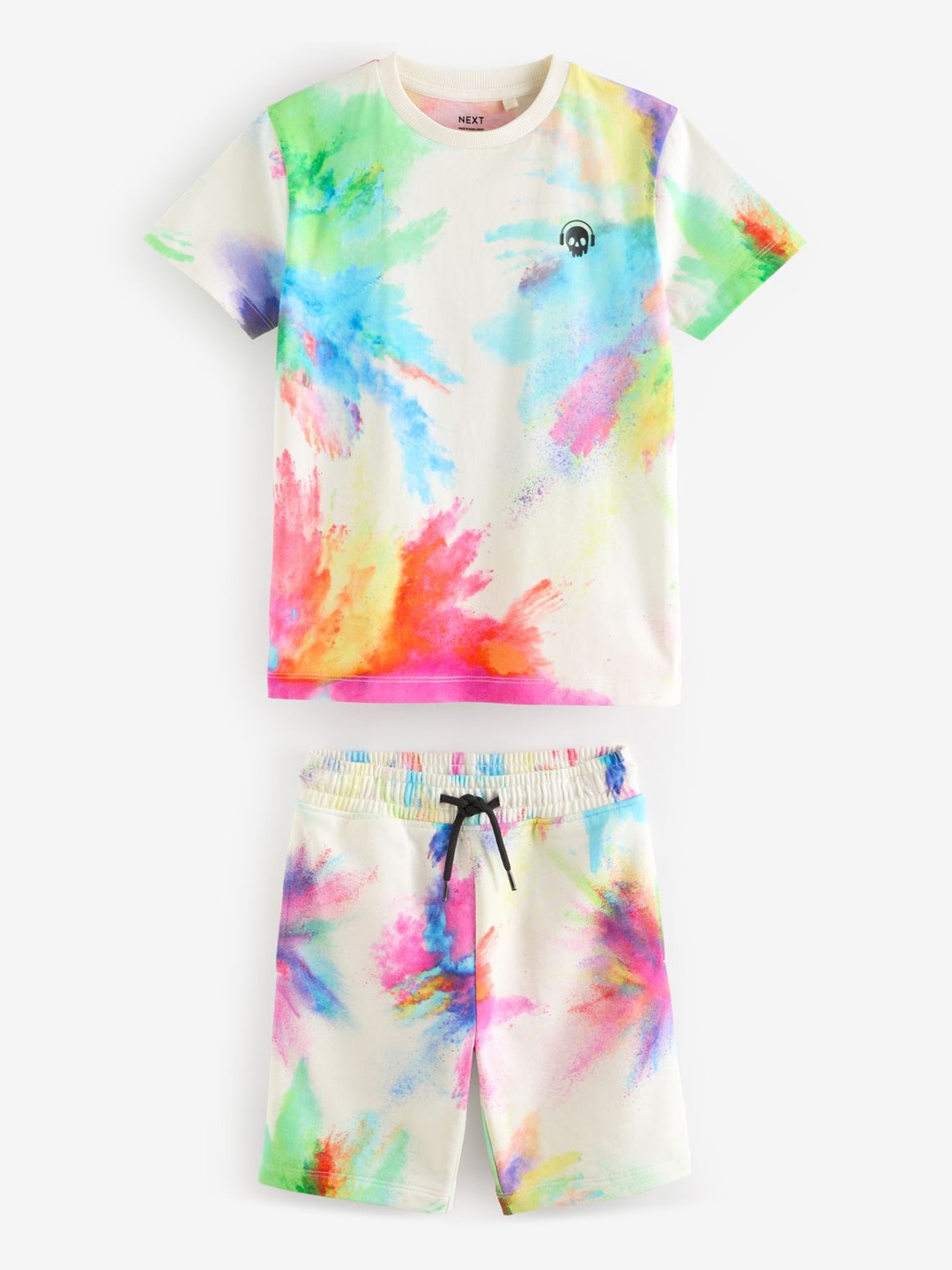 

NEXT Boys Pure Cotton Dyed T-shirt with Shorts Set, Multi