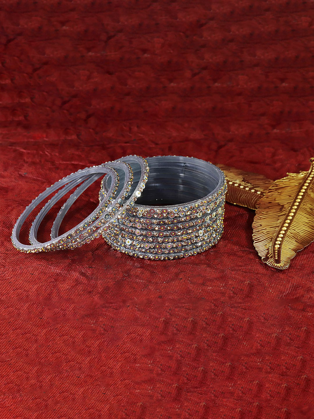 

ZULKA Set of 2 Glass with Diamond Engraved Pattern on Glossy Finished Kadaa, Brown