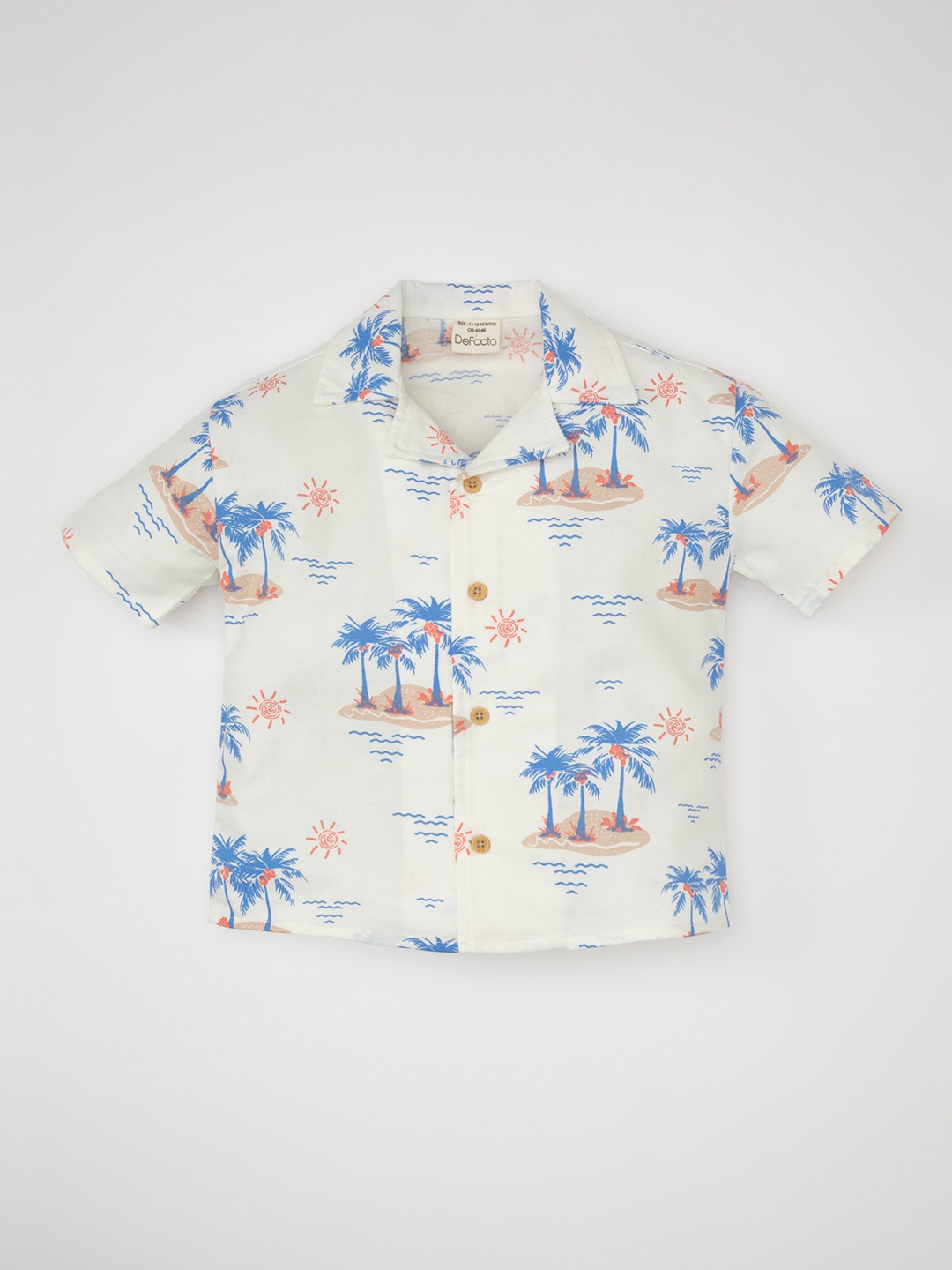 

DeFacto Boys Cotton Opaque Printed Casual Shirt, White