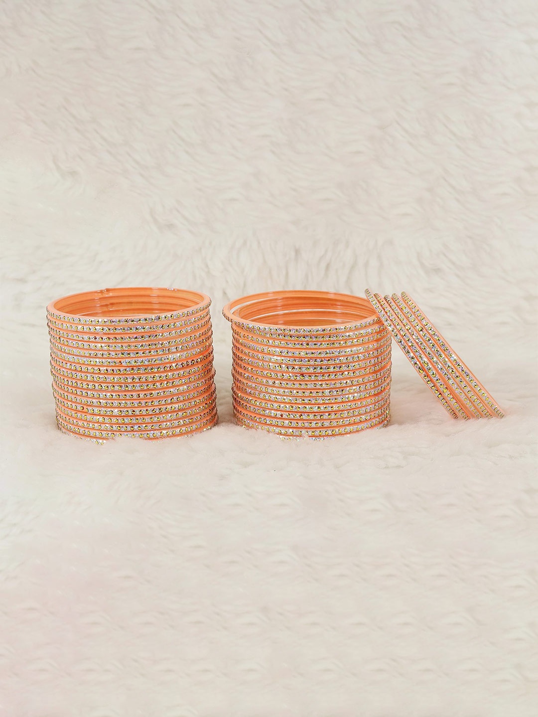 

ZULKA Set of 36 Polka Dots Glass Bangles, Multi