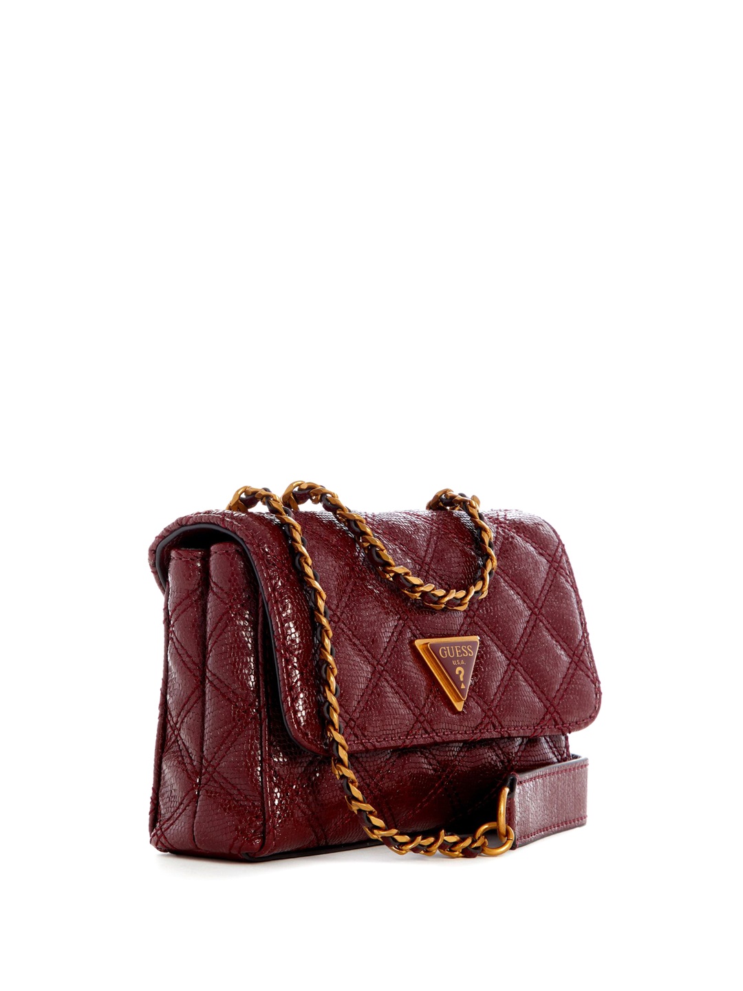

GUESS Structured Sling Bag with Quilted, Burgundy