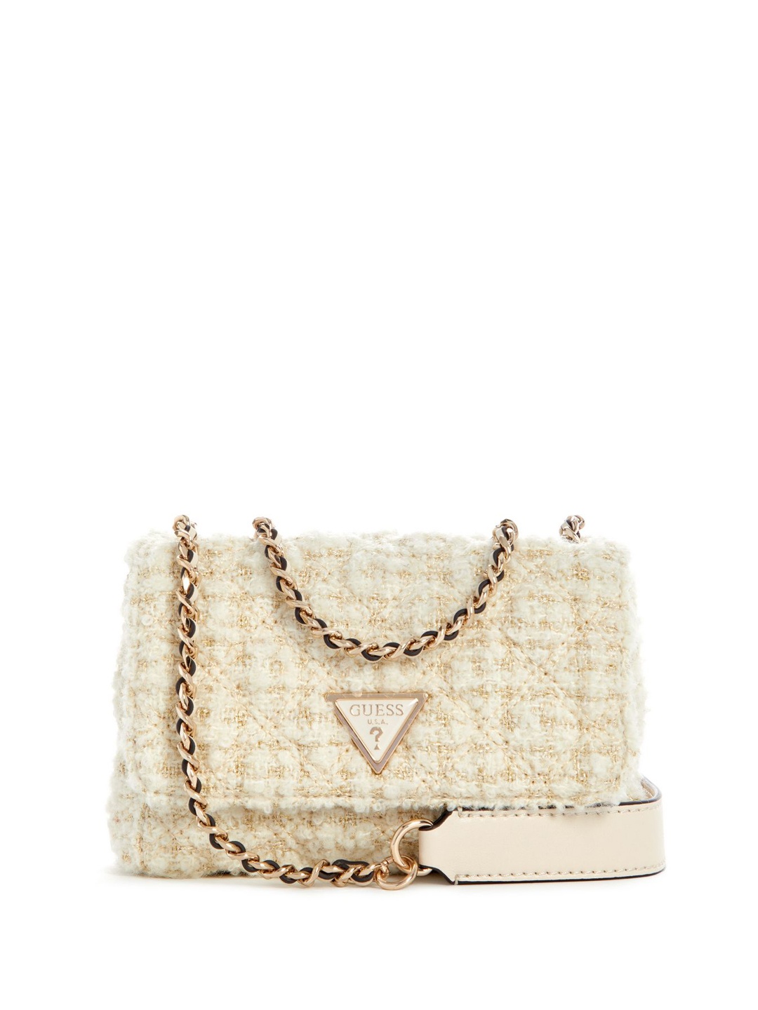 

GUESS Women Self Design Structured Sling Bag, Off white
